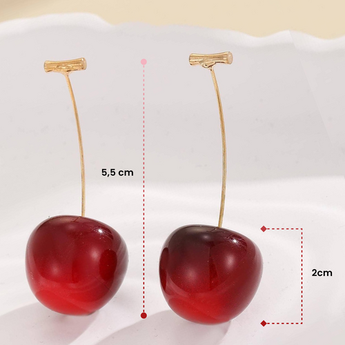 Moriqo Chérie Cherry Drop Earrings – French Summer Dangle