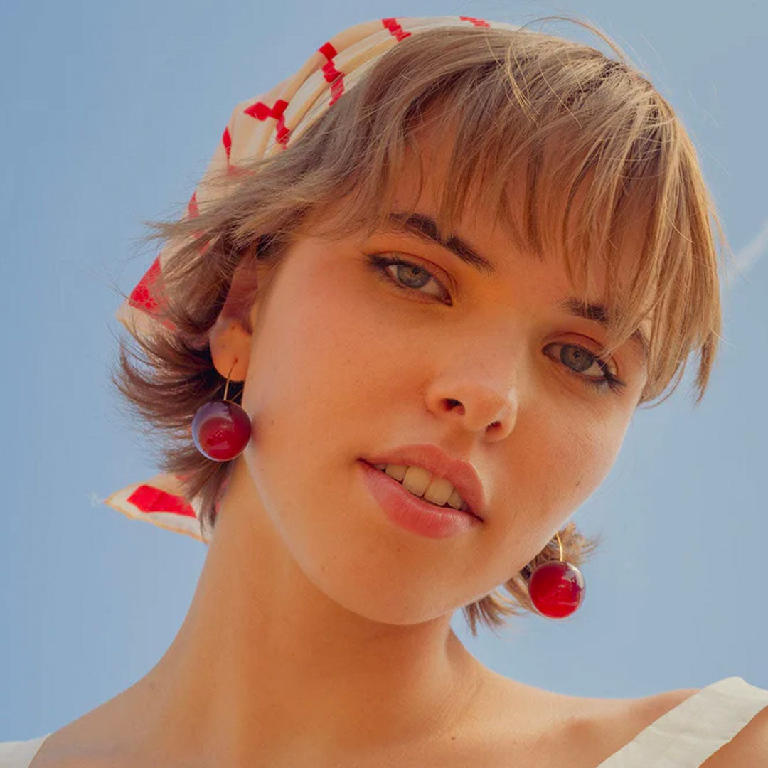 Moriqo Chérie Cherry Drop Earrings – French Summer Dangle