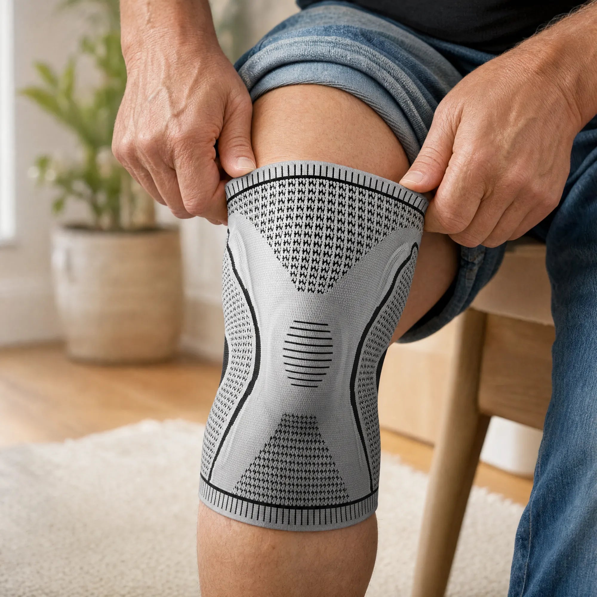 How to put on the knee sleeve