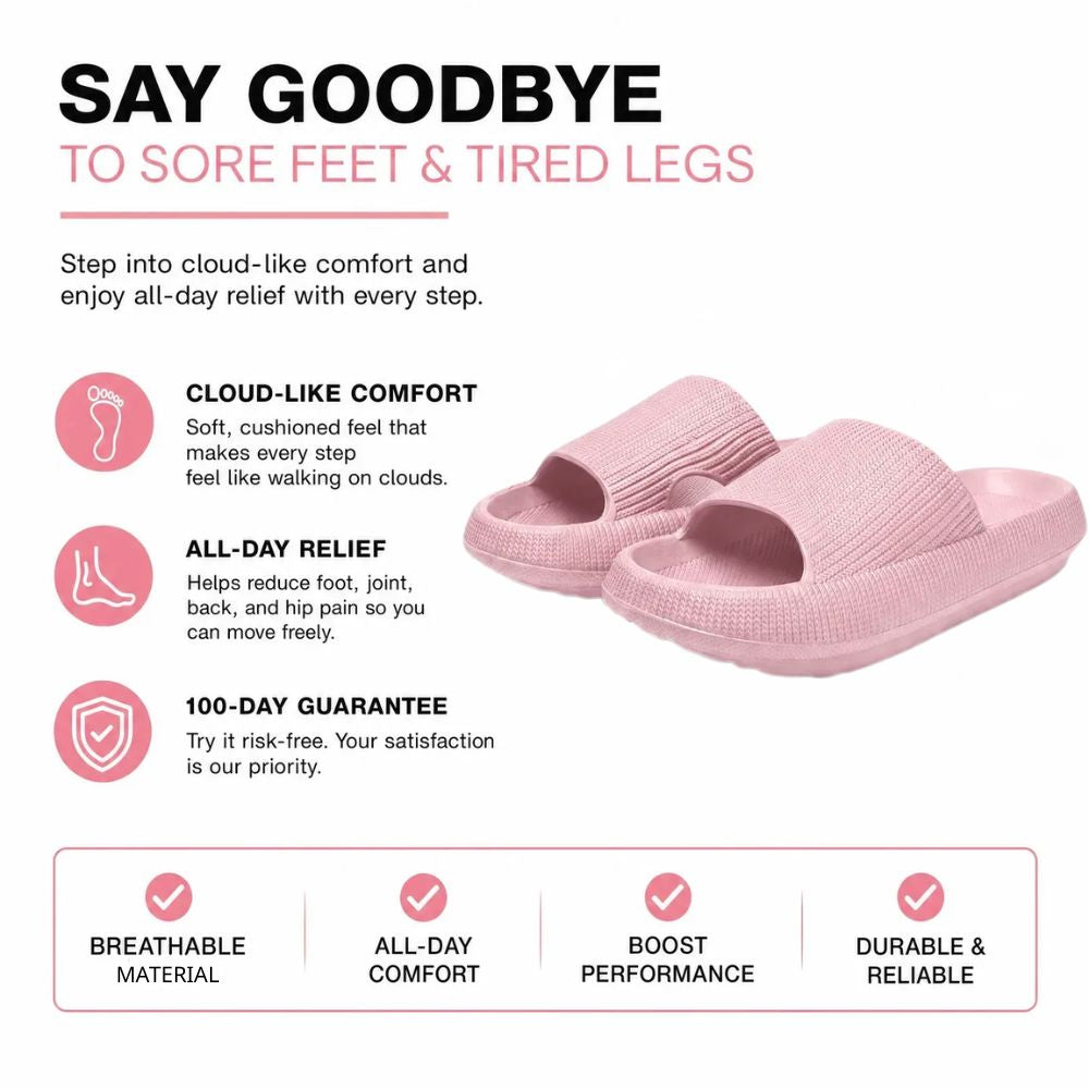 Moriqo Cloud Slippers – Pillow Slides, Thick Non-Slip Sole
