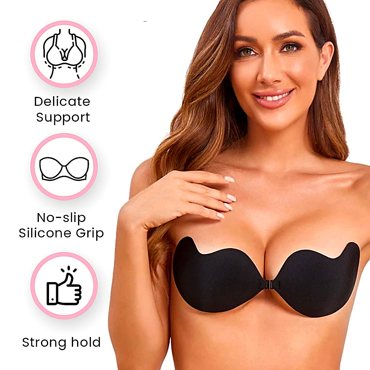 Moriqo Invisible Adhesive Push-Up Bra – Strapless Backless
