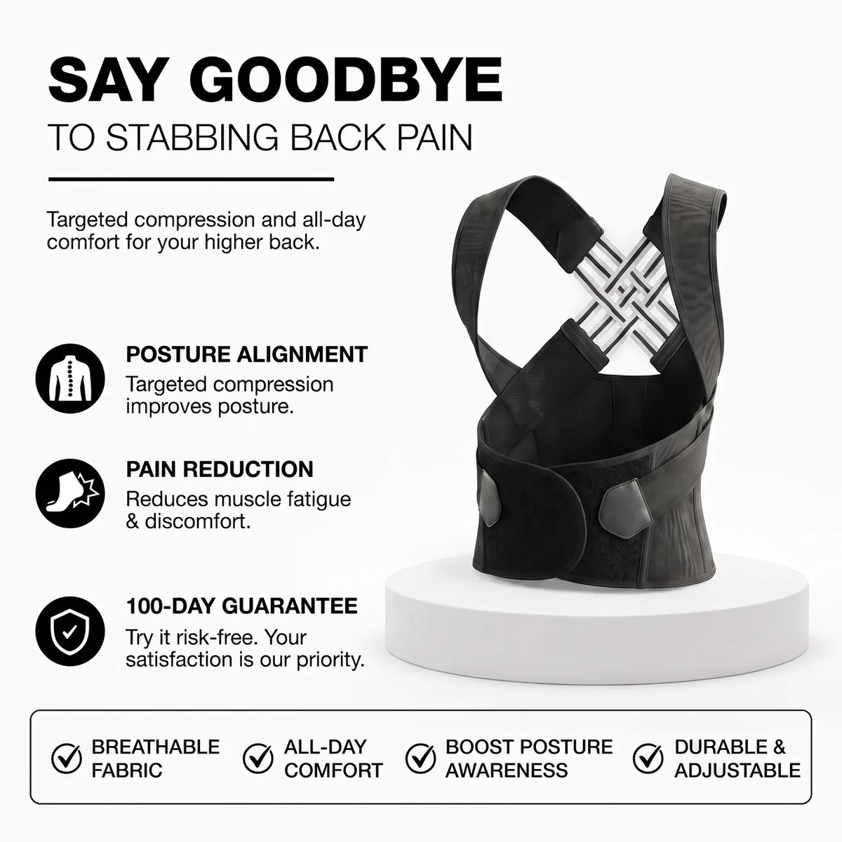 Moriqo Posture Corrector – Adjustable Back & Shoulder Support